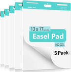 Riccioney Easel Pad, 13 x 17 In Anchor Chart Paper, 5 Pads Flip Chart Paper for Training, Presentation, Meetings, Doodling, Chart Paper for Teachers and Office, 30 Sheet/Pad (Plain)