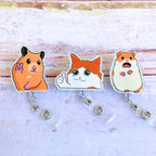 3PC Meme Animals Badge Reels Cute Funny Meme Hamster Crying Cat Cartoon Retractable ID Clip Holder Nurse Accessories Decorative Office Supplies Gifts for RN Healthcare Workers Medical Assistant
