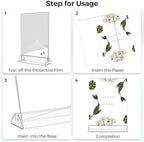 Smarpau Acrylic Sign Holder 5x7, 8 Pack Double-Sided Picture Frames Display Stand, Clear Table Number Holders, Plastic Menu Flyer Photo Holders for Office Store Restaurant