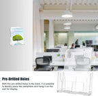 xydstay Acrylic Brochure Holder 8.5x11 Inches Slant Back Design, Clear Display Stand, Plastic Table Stand Sign Holder,Pamphlet Holder Flyer Holder, Acrylic Display Stand, Acrylic Table Signs Plastic Paper Holder for Office, Home, Store, 4 Pack