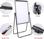 Dry Erase Board with Stand, Double Sided Magnetic Whiteboard, 24 x 36 Portable Height Adjustable White Board with Aluminium Frame