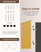 LAND·VOI Locking Wall-Mount Mailbox for Outside, with 4 Keys, Galvanized Steel Rustproof Metal Postbox, 4" Dx13.8 Wx11.2 H, Includes 3 Sets of Mailbox Numbers, Nameplate, Yellow