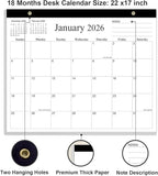Large Desk Calendar 2026-22" x 17" Desk Calendar from January 2026 - June 2027, Desktop Pad Calendar 2026-2027 Perfect for Planning and Organizing In Your Home, School or Office, Black