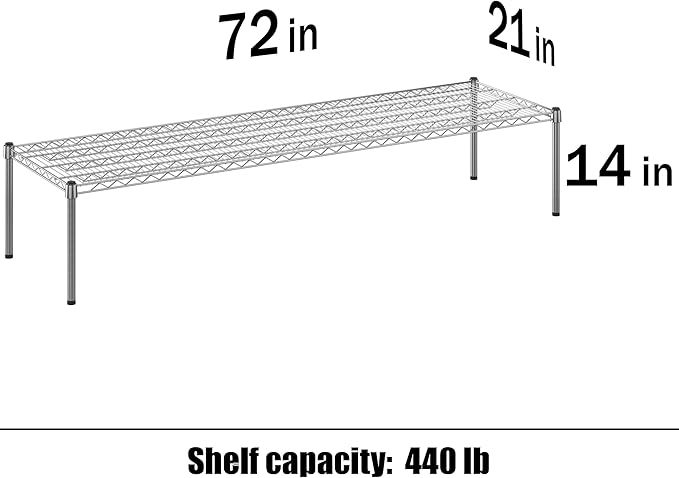 Regal Altair 21" Deep x 72" Wide x 14" Height Wire Shelving Kit | NSF Commercial Storage Rack Unit