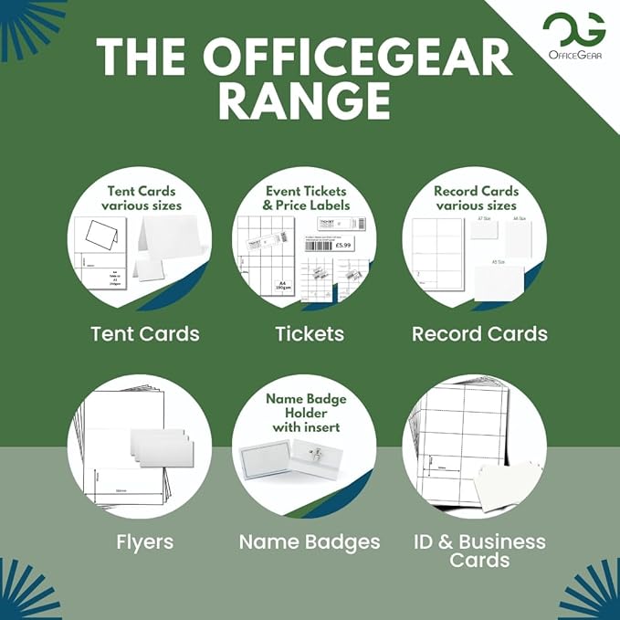 OfficeGear Shelf Edge Barcode Price Ticket Labels 32-up [25 Sheets - 800 Pack] 37x52mm Custom Printable A4 120gsm Card Micro-Perforated Non-Adhesive Merchandise Tag Includes Design Template