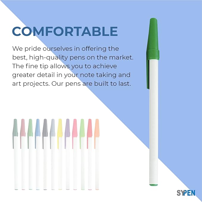 Personalized Stick Pens With your Custom Logo or Text-500 Pack Bulk-for Businesses, Parties, and Events, Custom Printed Slim Ballpoint Pens with Cap, Light Green, Black Ink