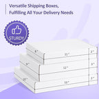Eupako 18 Pack Small Shipping Boxes Assorted Sizes, 11x8x2, 12x9x3, 13x10x2-6 PCS Each Small Boxes, White Corrugated Box Mailers, Cardboard Boxes for Packaging Small Business, Mailing