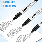 craftinova Black Ultra Fine Point Permanent Markers, Extra Fine Tip, Quick Drying and Waterproof, Fade Resistant Perfect on Paper, Glass, Metal, Plastic, Wood, Office & School Use, 30 Pack