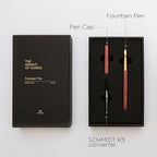 YSTUDIO Stunning Classic Revolve Fountain Pen, Schmidt Gilded Nib, Best Pen Gift Set for Men & Women, Professional, Executive Office, Nice Pens（red，F nib）