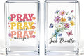 Vgrti Just breathe 2 Pack Acrylic Cosmetic Pencil Pen Holder Cup, Hope Inspirational Makeup Brush Organizer Holder, Women Faith Gifts, Christian Encouragement Gifts for Women Mom Daughter Teacher