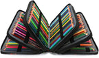 Vomgomfom Colored Pencil Case - 252 Slots Pencil Holder with Zipper Closure Twill Fabric Large Capacity Pencil Case for Watercolor Pens or Markers, Pencil Case Organizer for Artist (Black)