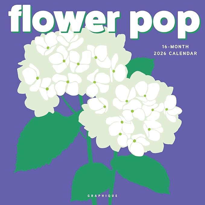Graphique 2026 Flower Pop Wall Calendar | 12” x 12” | Thick Paper | Home & Office Organizer | Large Monthly Grid | 3 Languages & Marked Holidays | 4 Month Preview Page for 2027