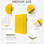 KUMEER Check Register – Elegant Check Registers for Personal Checkbook with Check & Transaction Registers, Hardcover Checkbook Log 5.2x7.6" (Yellow)