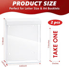 9.1" x 11.6" Outdoor Take One Brochure Holder Waterproof Wall Mount Literature Permit Box with Lid Screws Clear Acrylic Document Holder Fits Letter Size A4 Flyers Booklets Pamphlets (TAKE ONE WHITE)