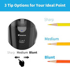 tenwin Chargeable Electric Pencil Sharpener, Heavy Duty Adjustable Art Sharpeners, Powered Auto-Stop Pencil Sharpener for Teacher Use, School, Home, Classroom Product Supplies 8028 (Black)