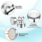 Pack of 16 Silver Refrigerator Magnets Strong Fridge Magnets for Whiteboard Magnets for Fridge Metal Magnetic Push Pins for Kitchen Office School Decorative