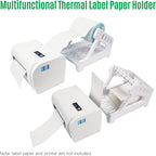 Thermal Label Holder for Shipping Labels Compatible with Barcode Express and Desktop Printers - Dual Support for Roll and Fan Fold Formats - Maximum Roll Diameter 7 Inches