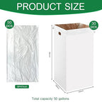 Nosiny 30 Pcs 50 Gallon Corrugated Cardboard Trash Cans for Events, Disposable and Reusable Cardboard Bin Bulk with Trash Bag, Recycling Pop-up Garbage Box, Foldable Waste Container for Party (White)