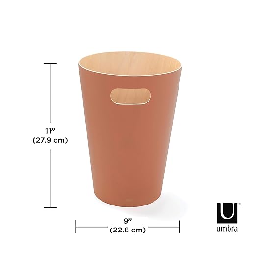 Umbra Woodrow Trash Can 2-Gallon (7.5 L) Capacity, Sierra
