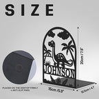 Personalized Name Book Ends Metal, Heavy Duty Bookends for Shelves Decorative, Dinosaur Non-Slip Book Stopper, Home Office Desk Modern Bookshelf Decor, Customized Gifts Color06