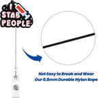 I Stab People Funny Nurse Badge Reel, Retractable ID Card Phlebotomist Badge Holders, Medical Badge Clip for RN LPN CRNA ICU ED Blood Draw Lab Resident Physician Phlebotomy Department, Nurse Gifts