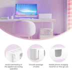 Delamu 2 Pack Cable Management Box, Stylish Cable Box with Cord Organizer for Desk, Pet & Child-Proof Power Strip Hider Box and Floor Cord Covers, Ideal for Home & Office, Durable Cable Organizer Box