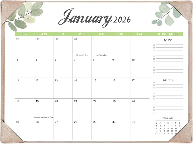 Desk Calendar 2026-2027 with Desk Mat – 22" x 17" Large Desk Pad Calendar Runs from January 2026 to June 2027, Office Supplies Desktop Monthly Calendar for Home & Office