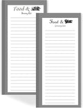 Utron 2 Pack Magnetic Notepads for Refrigerator, 100 Pages/Book Grocery List Magnet Pad for Fridge, Design Magnetic Grocery List Pad for Fridge, Grocery List Notepad, to-Do Memos, List(8 x 20.3cm)