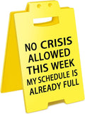 Smilelife Funny Office Cubicle Decor No Crisis Allowed This Week Desk Sign Team Office Gag Gifts for Coworker Teammate Employee Boss Manager