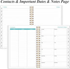 2026 Daily & Monthly Planner - One Page Per Day, Daily Planner from January 2026 to December 2026, Planner 2026 with 12 Monthly Tabs, 6.4" x 8.5", Rose Flower