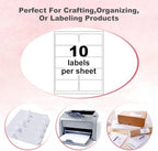 BESTEASY 2x4 Shipping Labels, FBA 10 Up Address mailing Labels, 100 Sheets Sticker Labels Compatible Laser/Inkjet(1000 Labels)