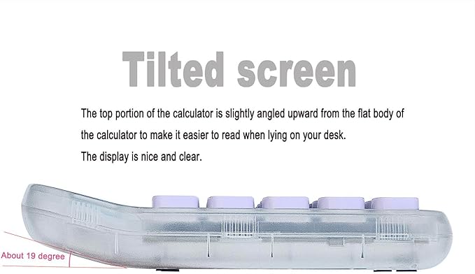 BTSEYAW Mechanical Switch Calculator, Purple Calculator with Large LCD Display 8 Digit Tilt Screen and Big Button for Teachers Students Basic Office (Transparent and Purple)