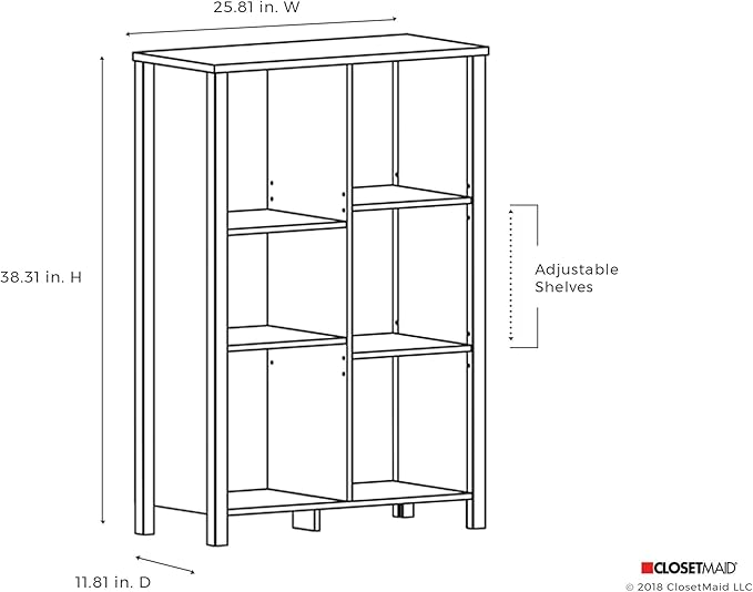 ClosetMaid 16053 Premium Adjustable 6-Cube Organizer, Weathered Oak