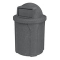 Campus Collection 42 Gallon Round 100% Recycled Plastic Heavy-Duty Commercial Outdoor or Outdoor Trash Can with Push Lid and Internal Liner | Great for Schools and Businesses - Dark Granite
