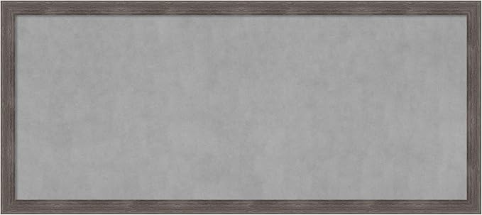 Amanti Art Grey Framed Magnetic Board 23x51 Oversize Vision Board for use with Magnets, 100% Metal Sheet to Display Items as Office Decor or for Home Organization in mudroom, Kitchen or Kids Room
