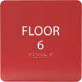 ADA CENTRAL SIGNS - 6" X6" Floor 6 Sign - ADA Compliant Tactile Graphics Grade 2 Braille Text Acrylic Wall Signs - Directional Assistance, Floor Number Safety Sign for Office, school Hospital, Apartment