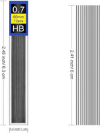 DreamAug 0.7mm HB Mechanical Pencil Lead Refills – 120 Pieces (10 Tubes x 12 Leads), Break-Resistant Polymer Graphite Refills for Mechanical Pencils, Smooth Writing School & Office Supplies