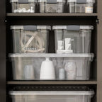 Superio Storage Bins with Lids- 2 Pack, 6.6 Qt Clear Boxes for Organizing, Stackable Plastic Containers- BPA Free, Non-Toxic, Odor Free, Organizer for Home, Office, Dorm
