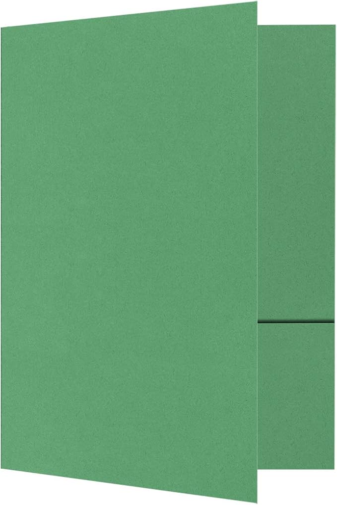 LUXPaper 9 x 12 Presentation Folders in 100 lb. Holiday Green with 2 Pockets, Holder for Standard 8 1/2 x 11 Paper, Professional Documents, Brochures, School Reports, 100 Pack (Green)