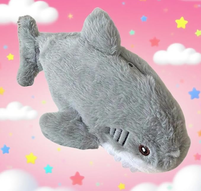 Cute Animal Pencil Case with Zipper - Multifunctional Cosmetic Makeup Organizer Bag, Small Pouch for Jewelry Travel Essentials & Daily Carry (Shark)