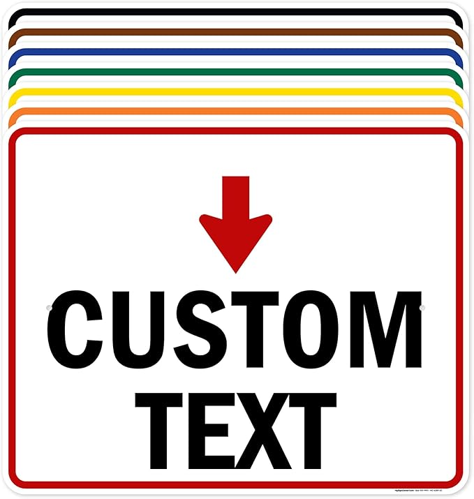 Custom Arrow Directional Sign, Down Arrow, 24x30 Inches, Rust Free .063 Aluminum, Fade Resistant, Made in USA by My Sign Center