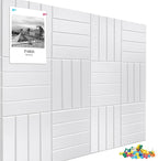 Large Cork Board Alternative 48" X 36" Bulletin Board - 12 Pack Removable Felt Wall Tiles, Cork Wall Tiles Bulletin Board Home Office Essentials - Warm White