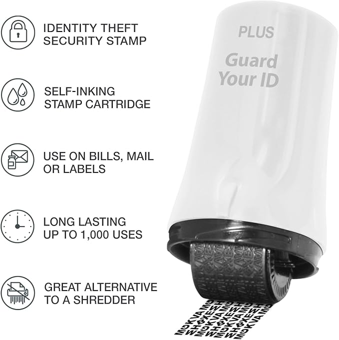 Guard Your ID Advanced 2.0 Roller 3-Pack for Identity Theft Protection, Confidential Security Stamp Mixed Color Kit (Turquoise, Green, White)