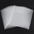 10PCS Large Stamp & Dies Storage Pockets Transparent Plastic Seal Bags Storage Case for Cutting Dies Stencil Background Card Paper Album Stamp Crafts for DIY Scrapbooking Paper Craft Suqare Shape