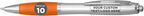 DISCOUNT PROMOS Personalized Ballpoint Pens With Rubber Grip, 10 pack Customizable Ergonomic Click-to-Write Custom Writing Pens for School with Black Ink, Orange