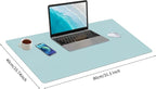 Bloss Light Blue Desk Mat, Large Mouse Pad, Leather Desk Blotter, Waterproof Desk Pad for Office Home Decor/31.5×15.7 Inch