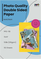 PPD Double Sided Photo Paper, Matte Brochure Paper 11 x 14 for Inkjet Printer, 210 gsm, 9 mil Thick for Magazine, Flyer, Presentation, Program, Instant Dry & Water Resistant (50 Sheets)
