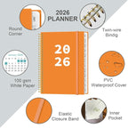 2026 Planner - Planner 2026 from January 2026 to December 2026 with 12 Monthly Tabs, Flexible Cover, Inner Pocket, 8.5" x 11", Orange-A