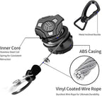 Retractable Keychain Badge Holder with Lanyard, ID Badge Holder Heavy Duty Badge Reel Carabiner Keychain, Tactical ID Badge Card Holder with 31.5” Stainless Steel Retractable Cord