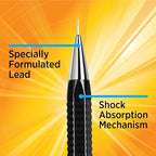 BIC Break Resistant Pro with Shock-Absorption and Twist-Up Eraser, Mechanical Pencil, 2-Count